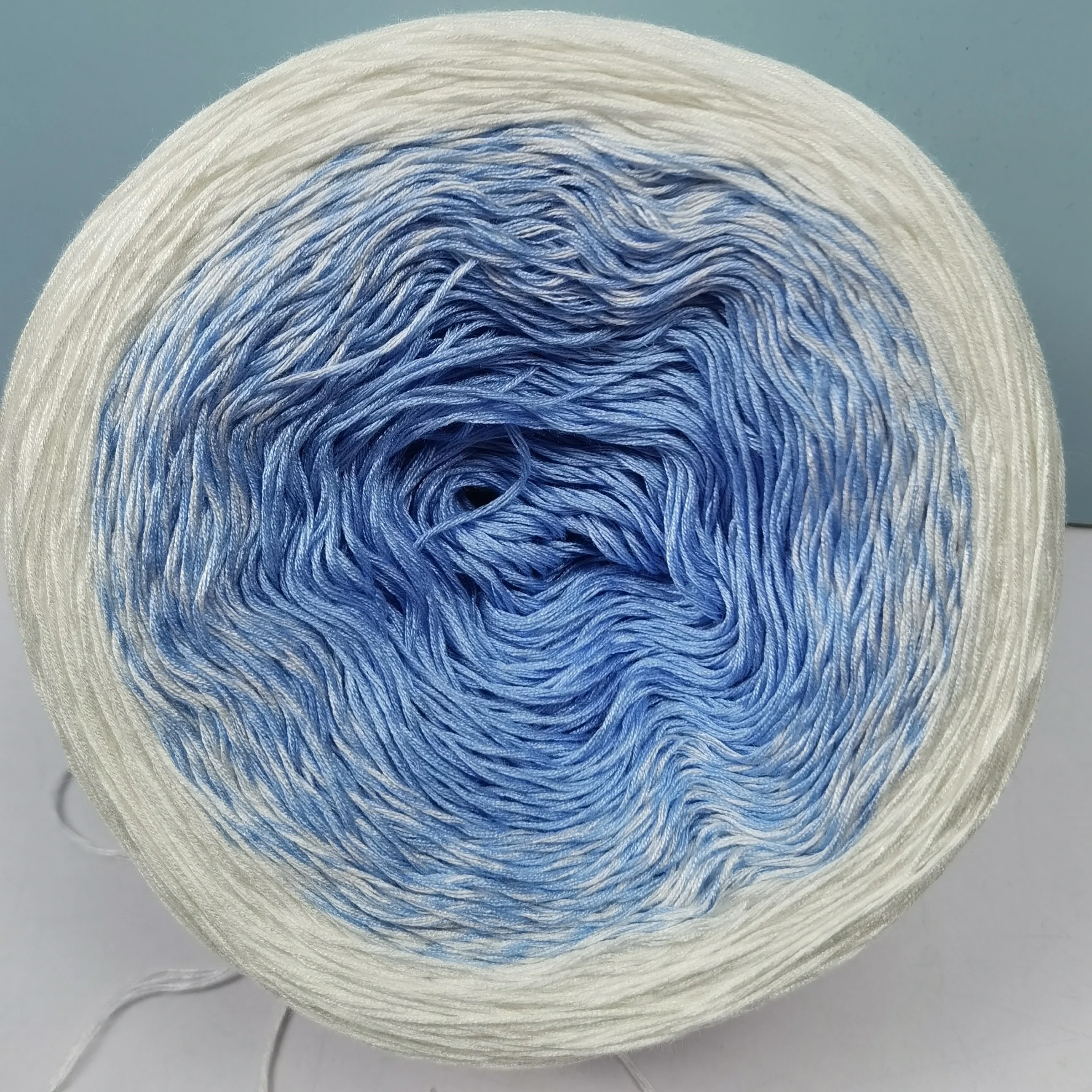 300g 6 Strand Colorful Pure Cotton Blend Cake Gradient Rainbow DIY Spring/Summer Crochet Skirt Lace Line Hand-Woven Soft Yarn