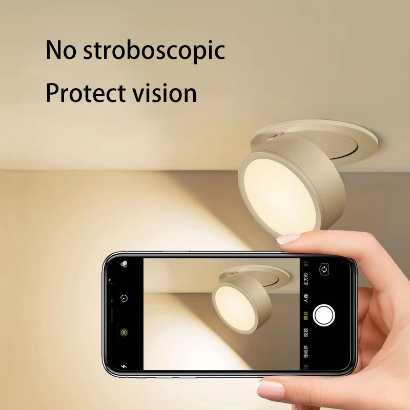 BRGT Led Downlight 5W7W12W Recessed Ceiling Lamp Foldable Spotlights Adjustable Focos 85-220V For Kitchen Home Indoor Lighting