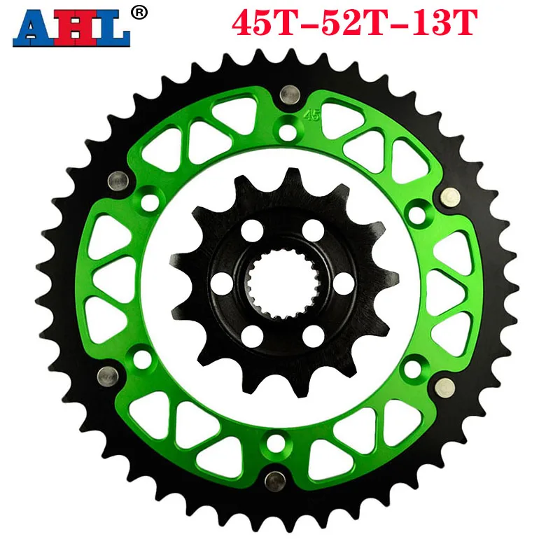 AHL 520 Motorcycle 45T~52T 13T Front & Rear Sprocket For KAWASAKI KX250F KXF250 2006-2014 KX250 F 250F KX KXF 250 24305-13 16204