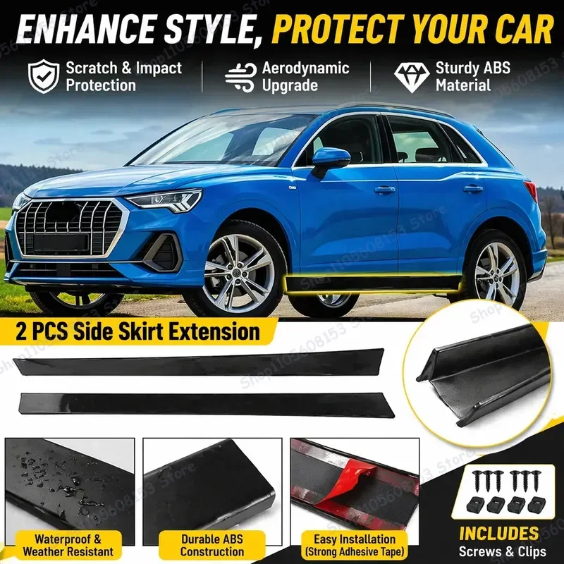 For Audi Q3 8U F3 RSQ3 Sportback 2013 2019 2021 Side Skirt Extensions Rocker Panels Diffuser Winglets Aerodynamic Body Kit