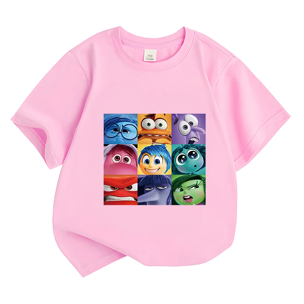 Insides Out 2-T-shirt à manches courtes en coton pour enfant, vêtement pour garçon et fille, décontracté, mignon, imprimé, une pièce, Y-Y2k, été