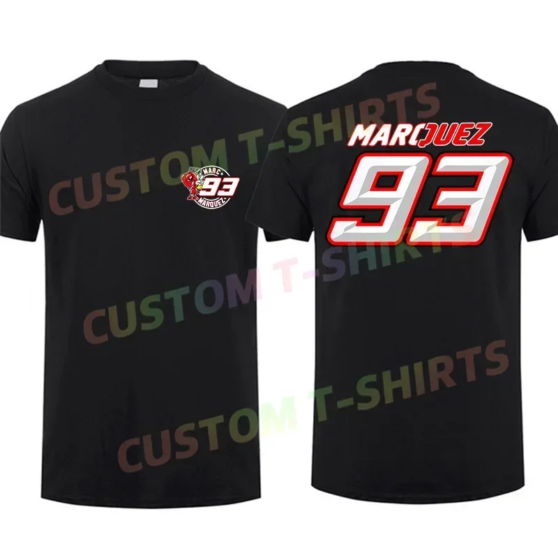 2024 Men Marc T Shirt Casual Marquezs and 93 Ant Motor Graphic Summer Short Sleeves 100% Cotton Streetwear S-3XL Cool Tee