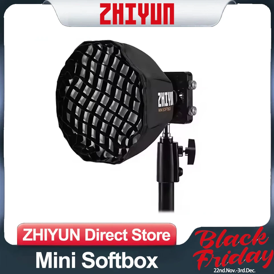 ZHIYUN Mini Softbox Octagon ZY Mount EX1H02 Accessories for Molus G60 X100 COB Video Light Photography Lighting