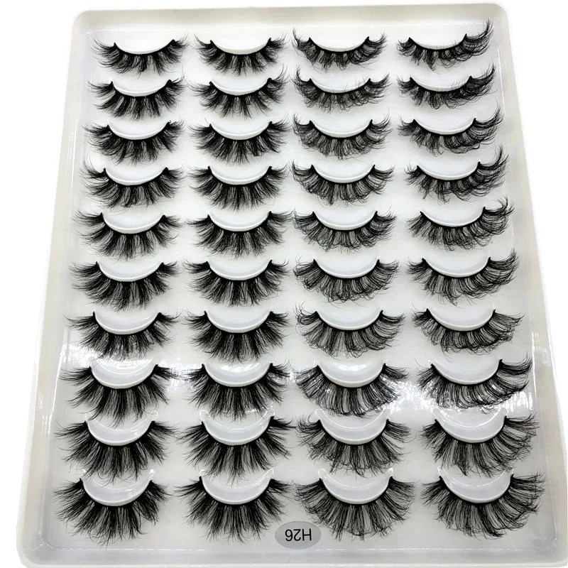 AMSDCN 20 pairs 18-25mm fake Eyelashes 100% Mink Eyelashes Mink Lashes Natural Dramatic Volume Eyelashes Extension False Eyelash
