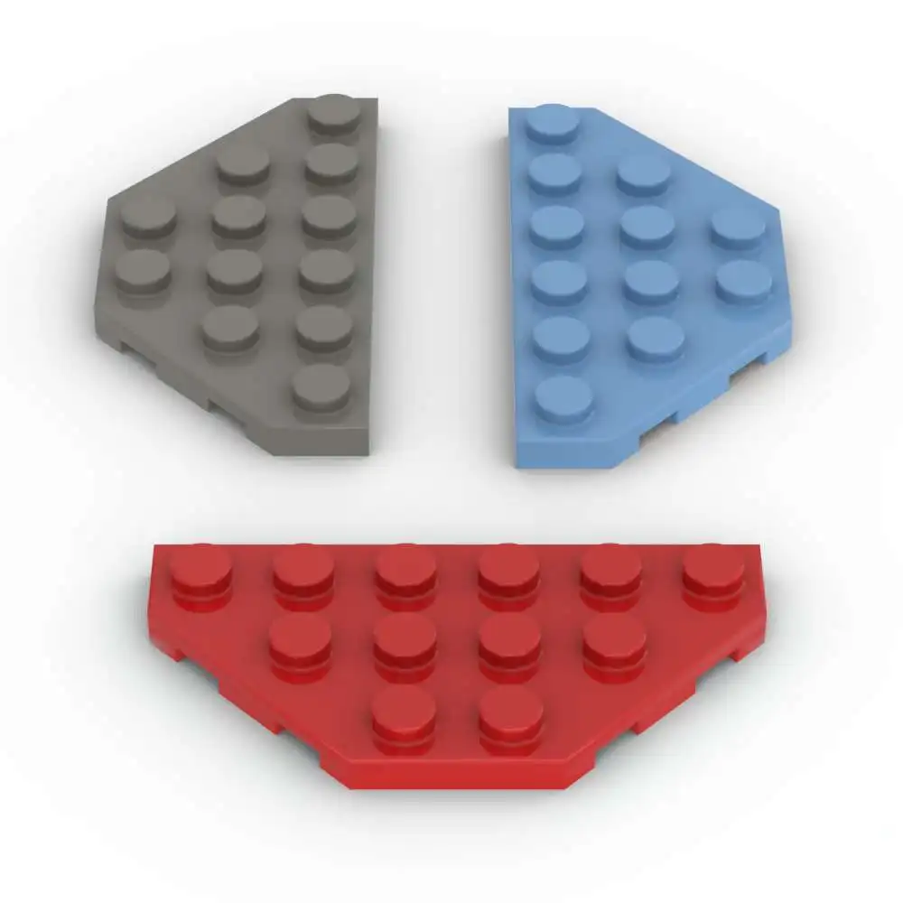 MOC 10PCS 2419 3x6 Cut Corners Stacking Substitutable Brick Wedge Plate Building Block Diverting Toys Adults Boys Holiday Gifts