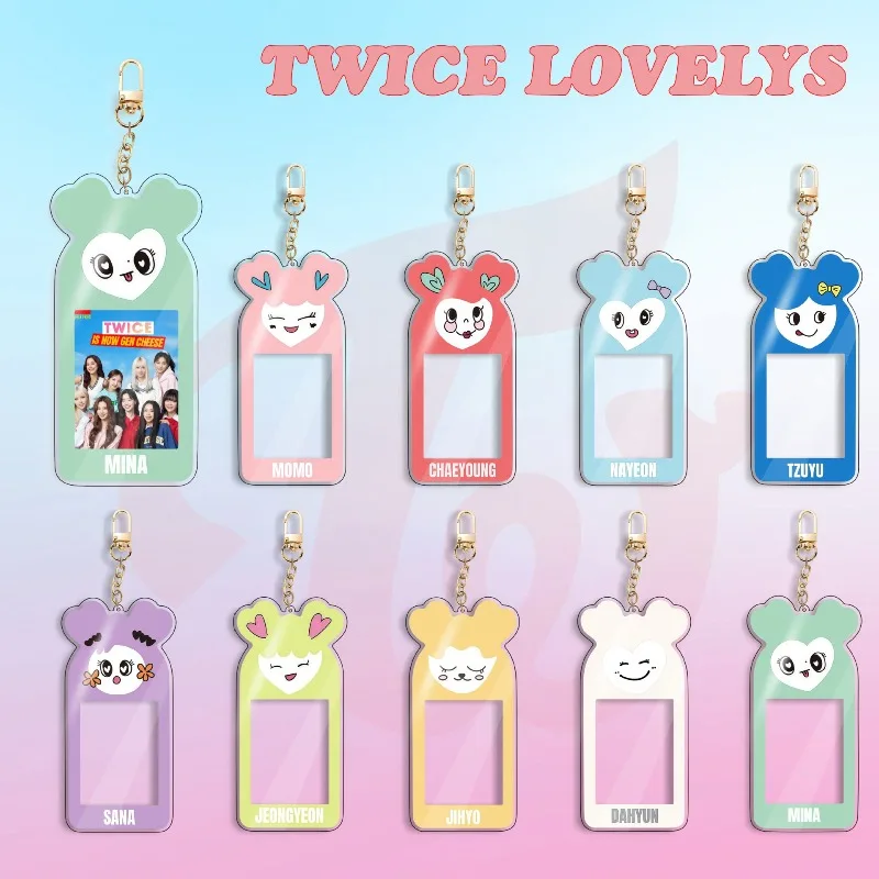Nouvel Arrivage TWICE Porte-clés en Acrylique avec Cadre Photo et Porte-carte, Accessoire de Dessin Animé et Anime, pour Collection de Sacs, Cadeau et Articles Décoratifs