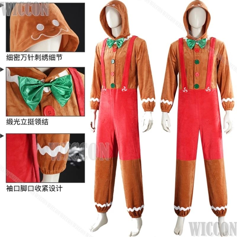 

Gingersnap Bodysuit Jumspuit Brown Clothes Anime Cosplay Costume Christmas Unisex Dress Adults Child Halloween Navidad Carnaval