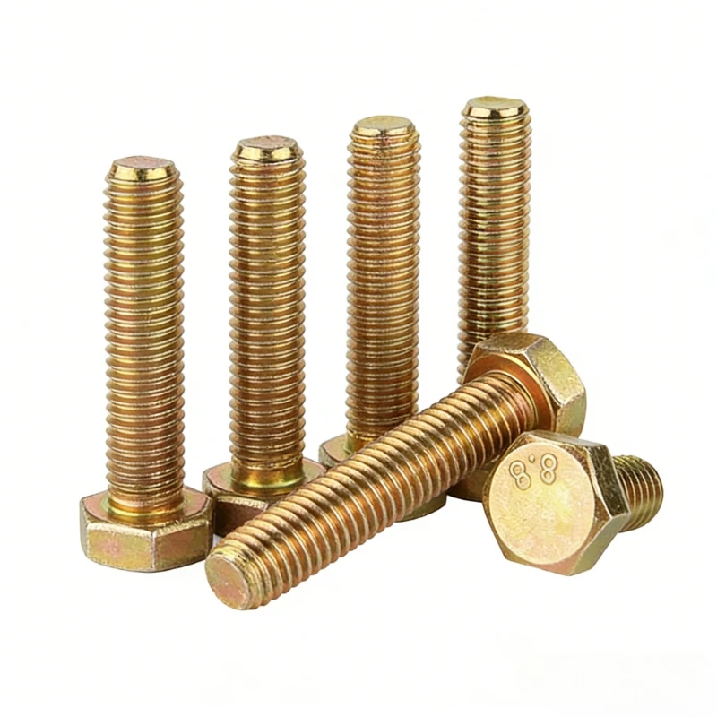 20PCS M6 Hex Bolt Grade 8.8 High Strength Color Zinc Plated External Hexagon Screw Fasteners