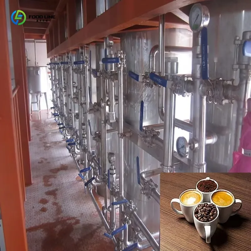 Customized Fully Automatic Three In One Coffee Roaster Production Line High Precision Instant Coffee Powder 10-500kg/h
