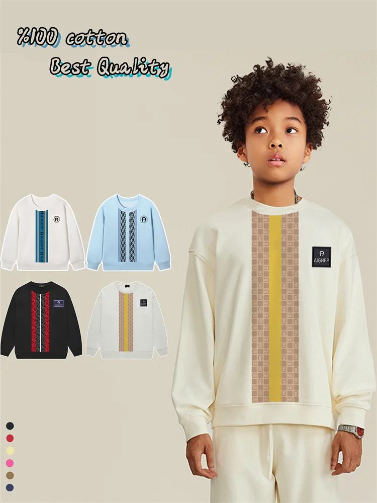 

Fashion Baby Boys winter clothing stripe long sleeves 2026 New Vacation casual wear Kids sweatshirt Cotton Warm Child pullover