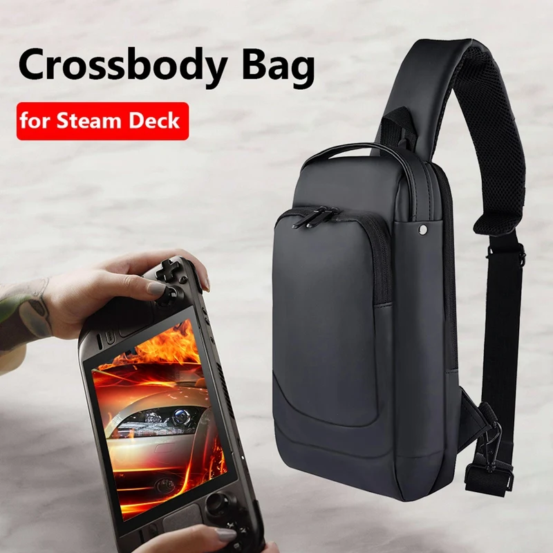 1 PCS For Steam Deck Crossbody Bag Shoulder Carry Bag Large Capacity Storage Bag Black