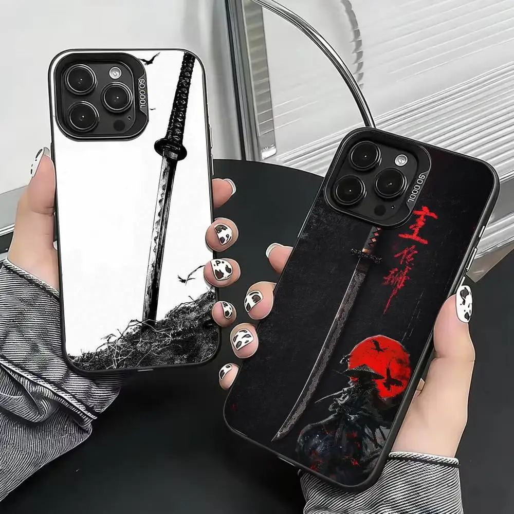

Japanese samurai sword Phone Case For iPhone 17,16,15,14,13,12,11 Plus,Pro Max,XS,Colorful Silver Phone case Funda Cover