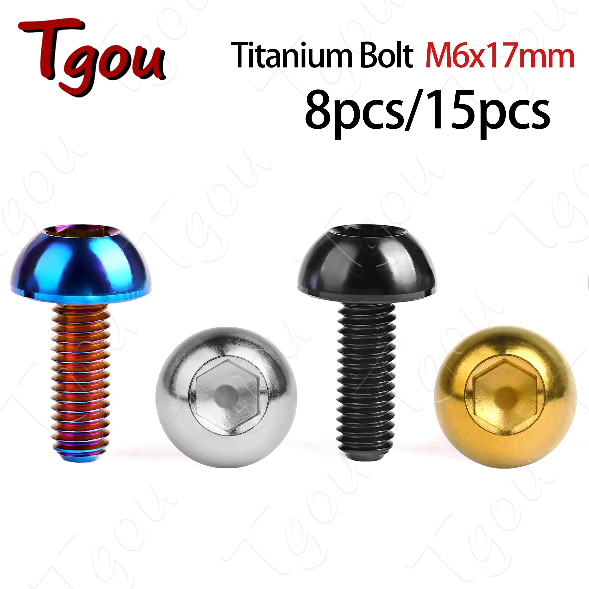 

Титановые болты Tgou M6x17 мм с шестигранной головкой для дисковых роторов мотоцикла Honda 8 шт./15 шт.