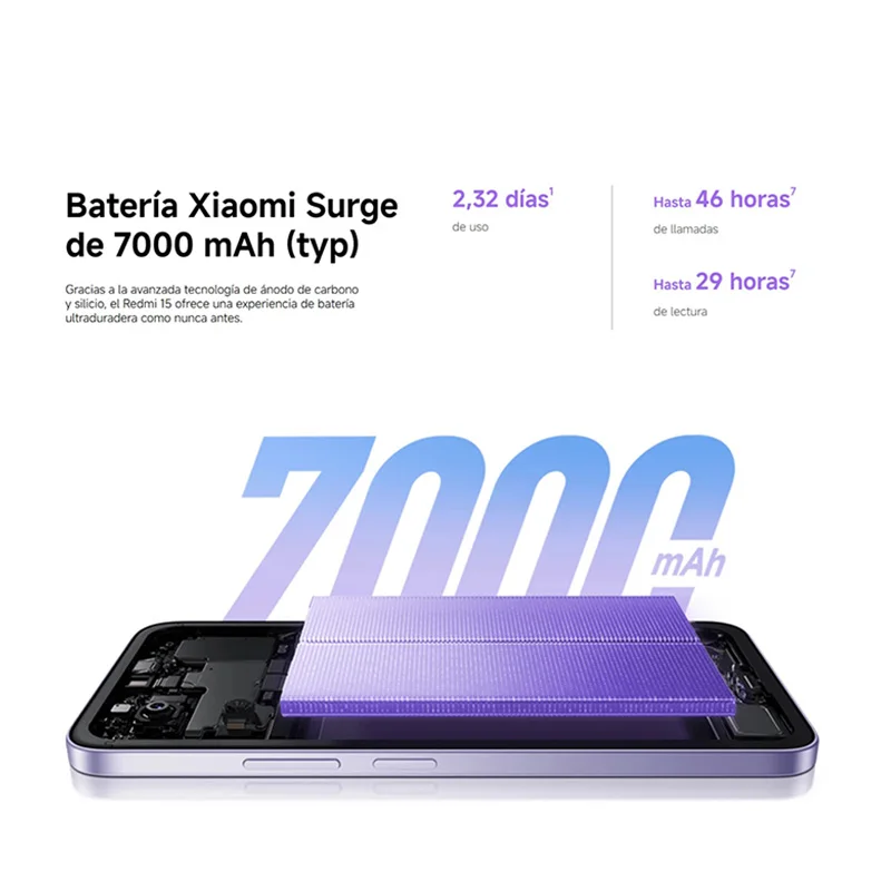 Xiaomi Redmi 15 NFC، سنابدراجون ®   كاميرا 685، 6.9 بوصة 50 ميجابكسل، بطارية 7000 مللي أمبير، IP64