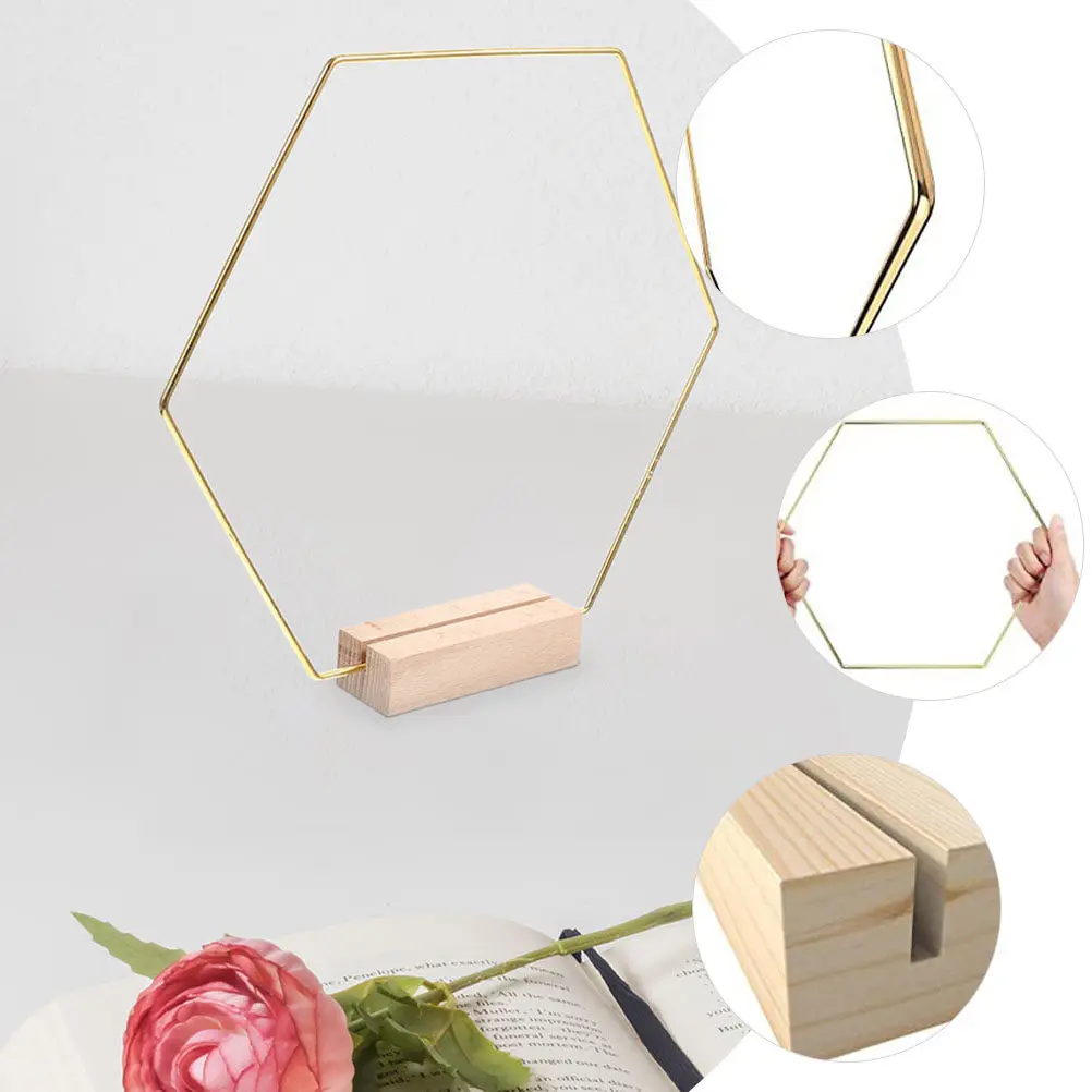 

10Pcs Hexagon Floral Hoop Wreath Frame Metal Rings DIY Wedding Table Centerpiece Arch Backdrop Cover Flower Garland Frame