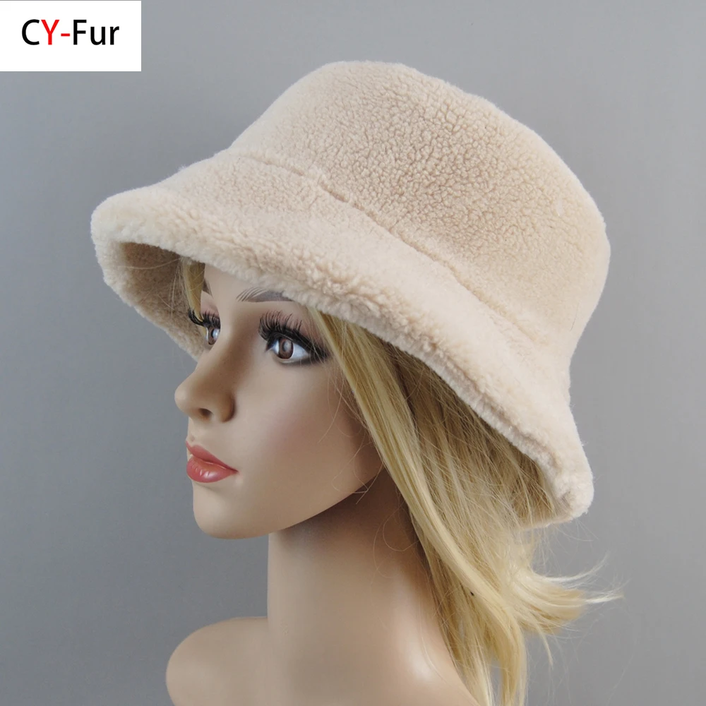 New Lady Autumn and Winter Brand Luxurious Caps Russian Fashion Hats Female Casual Cap Women Shearling Sheepskin particles Hat