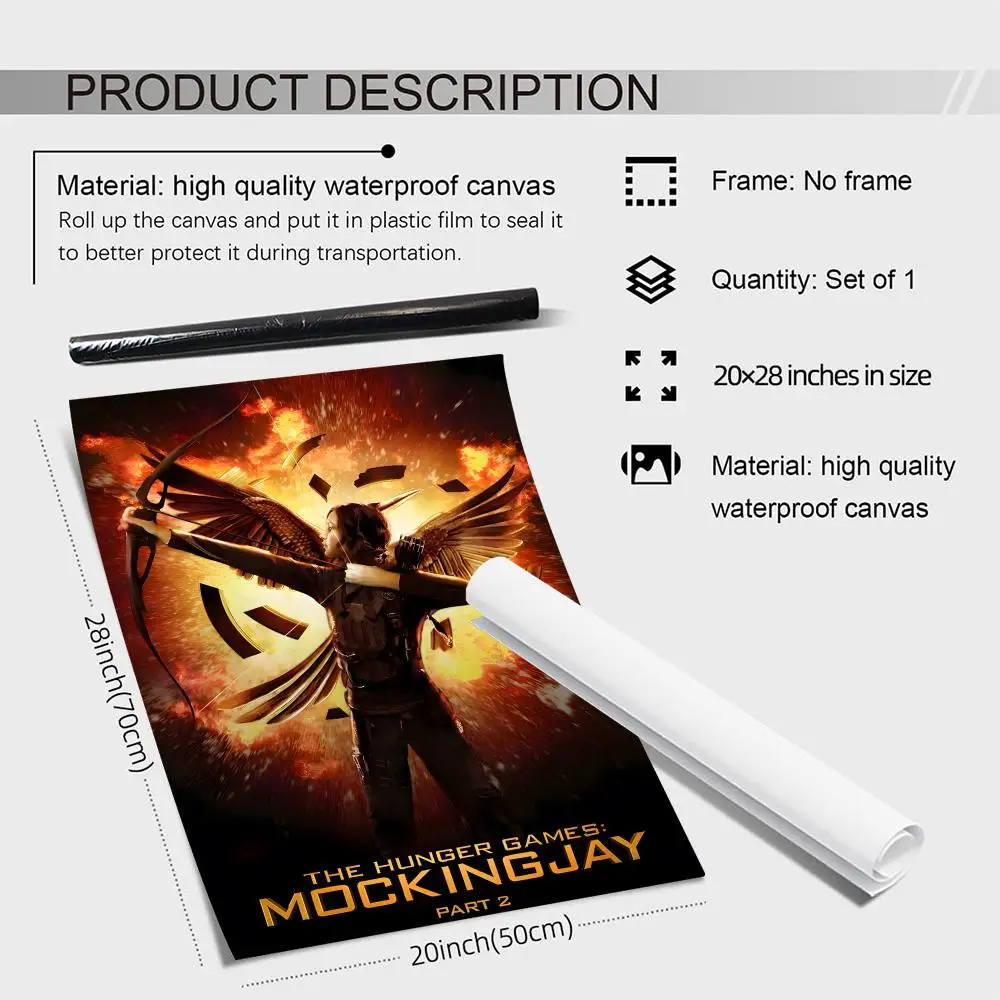 T-The Hunger Games Mockingjay لوحة الفيلم الخط HD قماش المشارك تجعد الحرة مقاوم للماء جميع الفضاء جدار ديكور #4