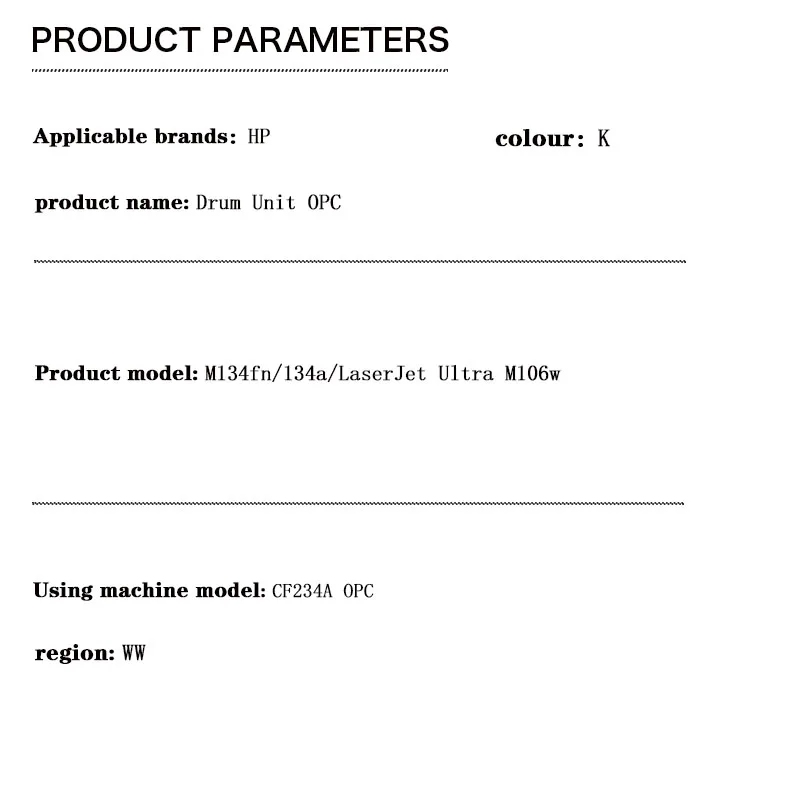CF234A unità tamburo OPC OPC per HP LaserJet Ultra MFP M134fn/134a/LaserJet Ultra M106w