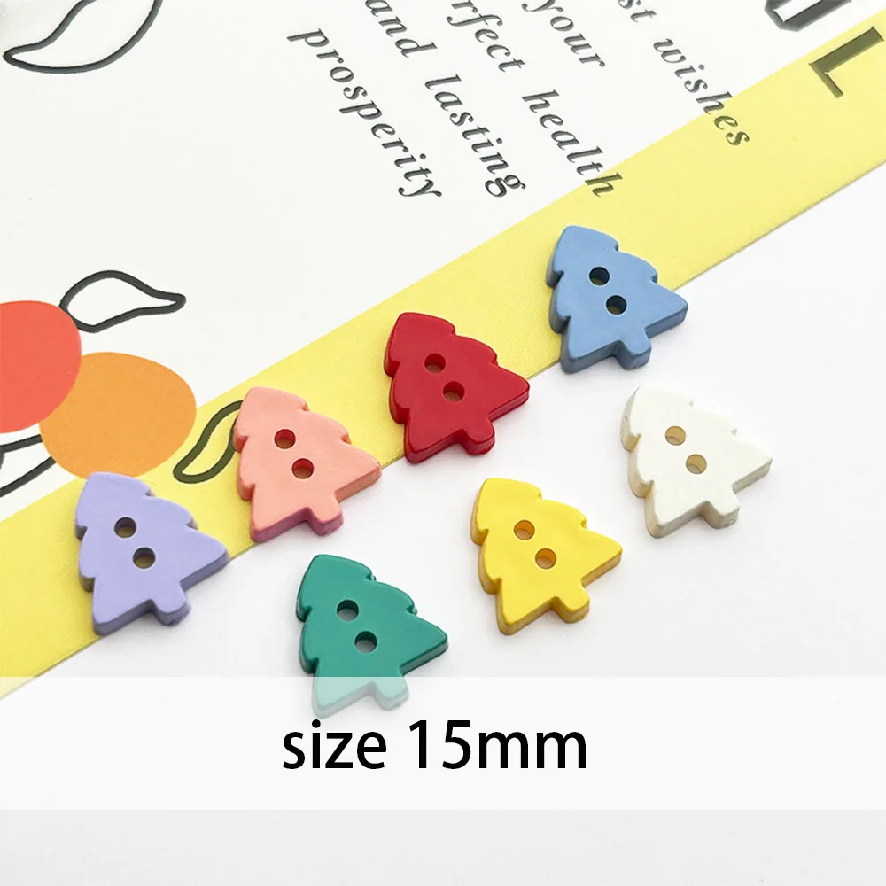 10pcs Christmas Tree Plastic Buttons For Children Clothing DIY Sweater Dress Decorative Handmade Sewing Supplies Accessories