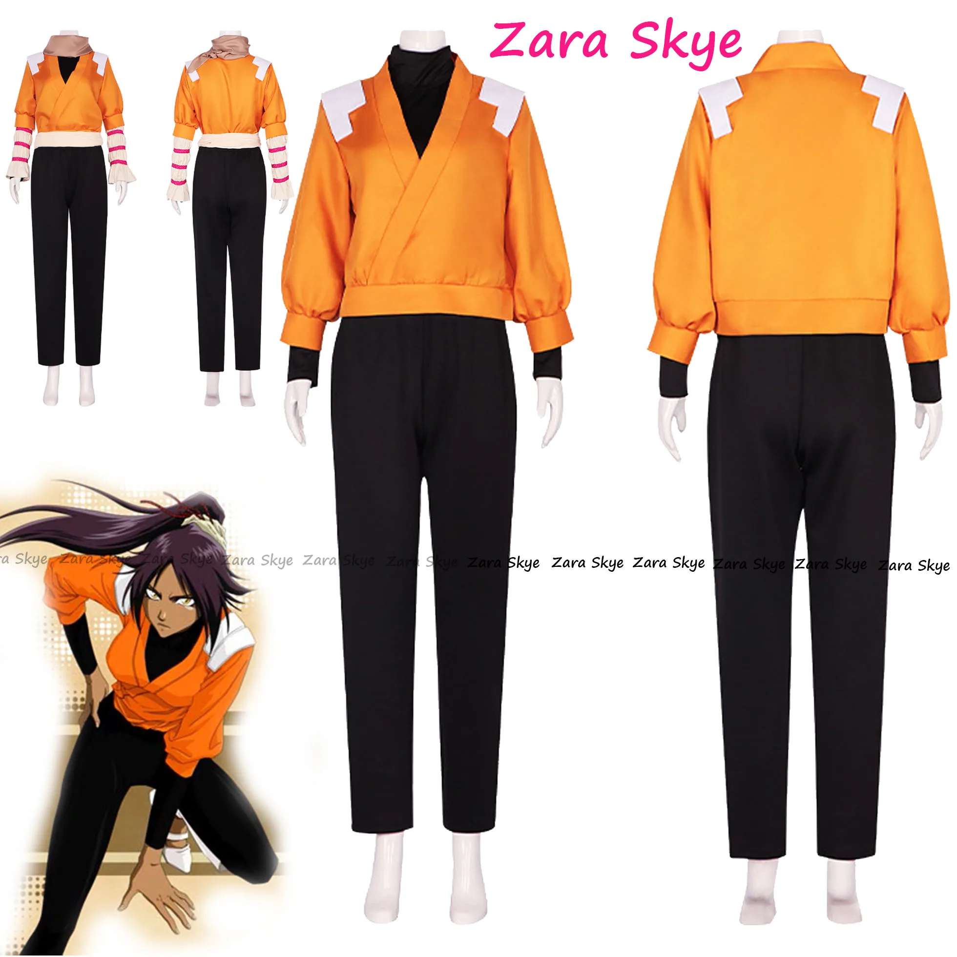 

Anime Yoruichi Shihouin costume cosplay，Bleach costume Outfit ，Short Long Uniform Women Halloween Carnival Suit