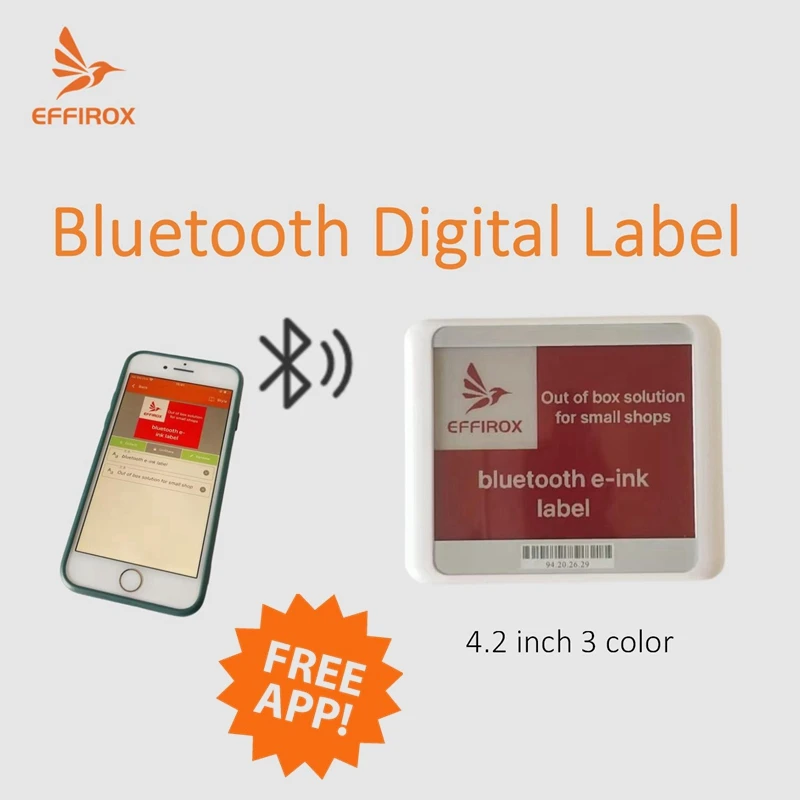 4.2 Inch Mobile APP Controlled BLE Epaper Price Tag Electronic Shelf Label with Bluetooth E Ink Screen Electronic Price Tag