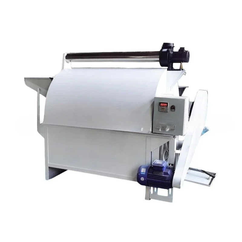 Stainless steel electromagnetic automatic discharge roller walnut frying machine