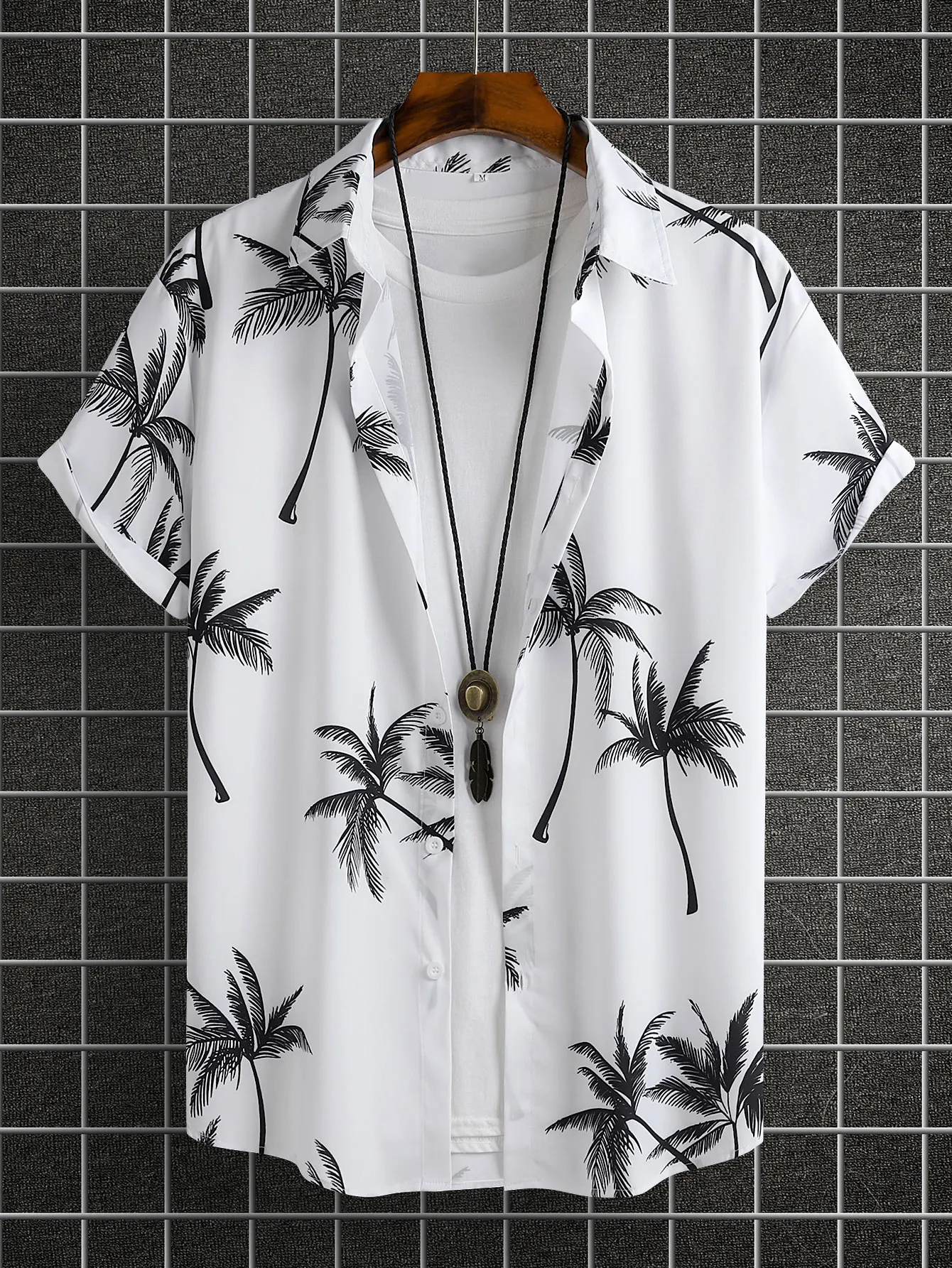 2024 Men's Fashion digital Printed short-sleeved Shirt Men's Hawaiian printed shirt