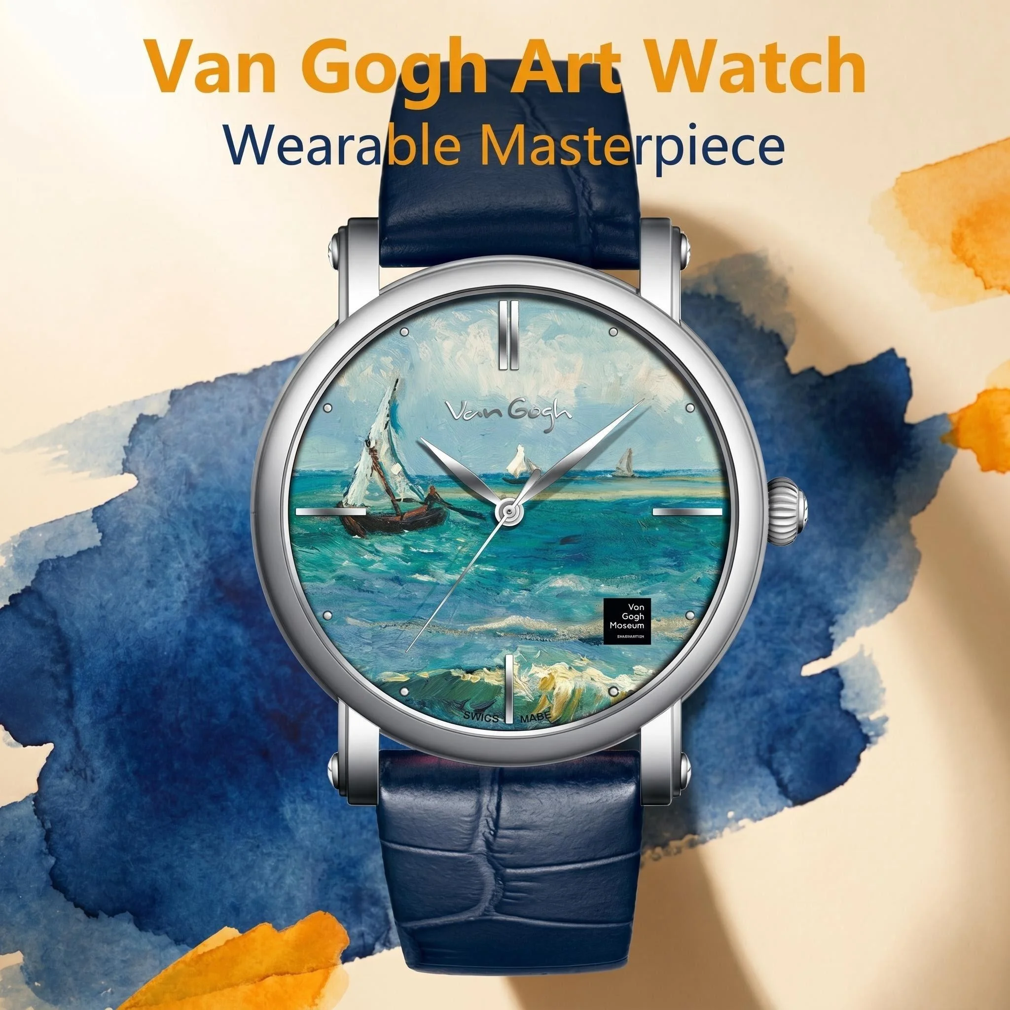 VAN GOGH Women's Luxury Quartz Watch, Waterproof Genuine Leather Band, Fashion Sporty Style for Daily Wear & Commuting