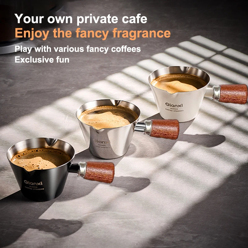 Mini Coffee Bar Accessorie With V-shaped Spout Espresso Measuring Cup, Small Espresso  Cups With Handle