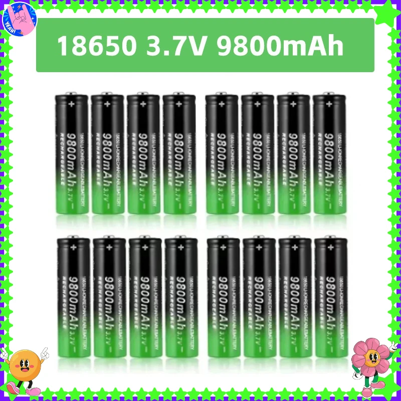 

3,7 В 18650 9800 мАч литий-ионная аккумуляторная батарея для фонариков, портативных небольших вентиляторов и микрофонов