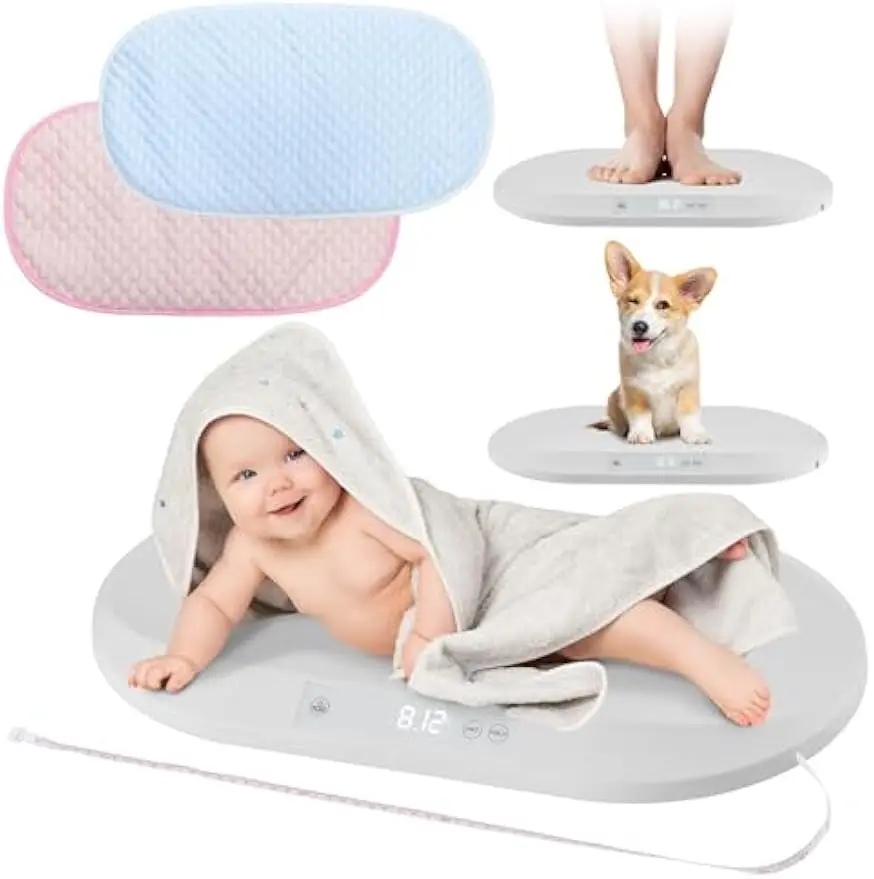 

Digital Baby & Pet Scale with Removable Covers, Built-in Tape, 44 lb Capacity, Hold Function