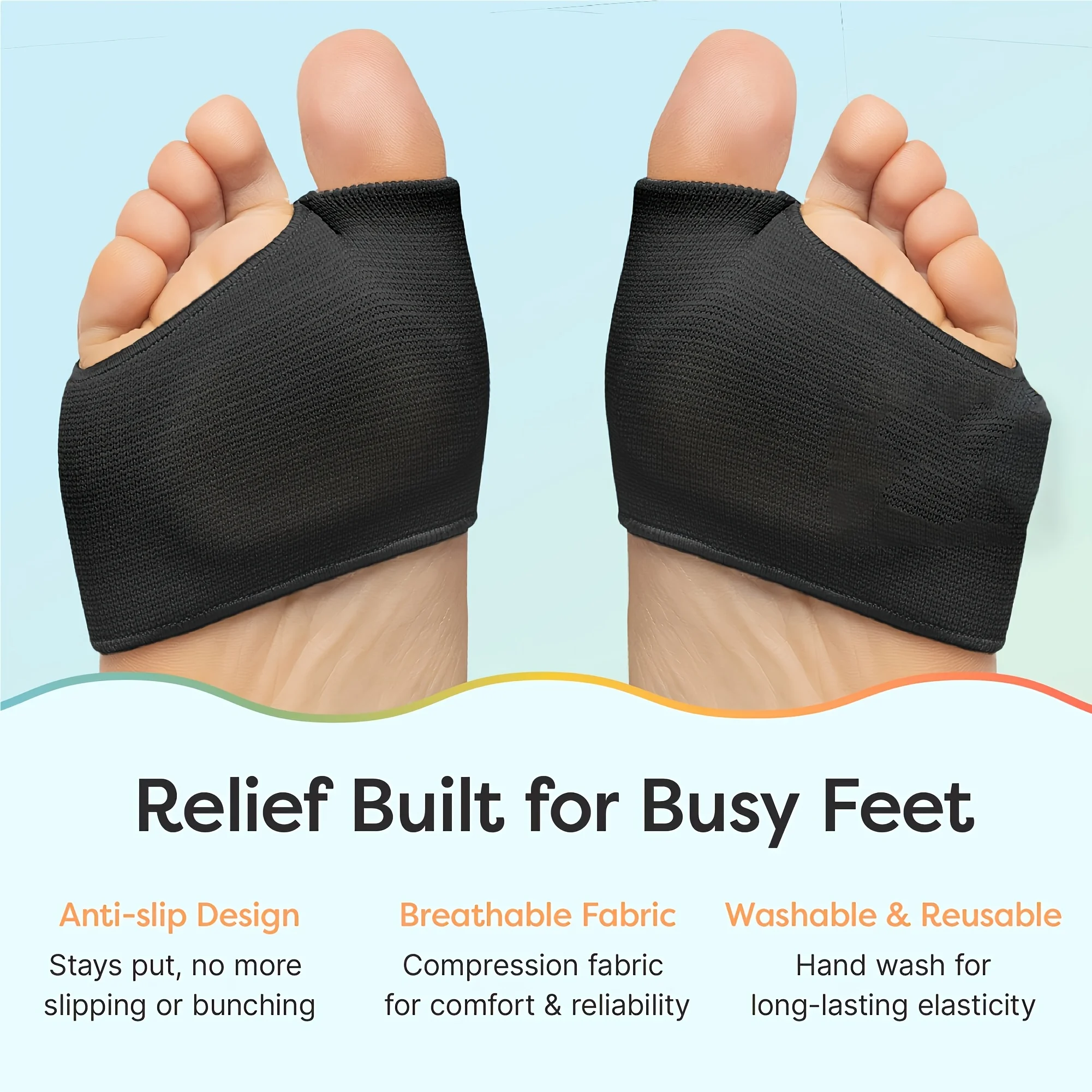 1 Pair of Forefoot Pads Thickened anti-slip design prevents calluses and blisters Breathable forefoot toe cap for foot protectio