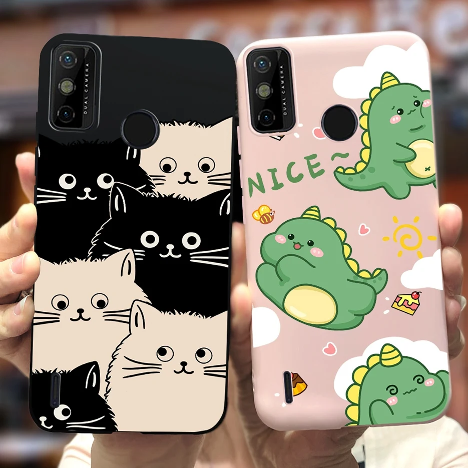 For Tecno Spark Go 2020 Case KE5S Cute Dinosaur Cartoon Cover Soft Silicone TPU Phone Case For Tecno Spark 6 Go KE5j KE5k Fundas