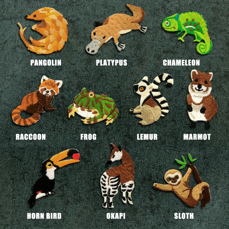DIY embroidered animal fabric patches, embroidered clothing fabric patches