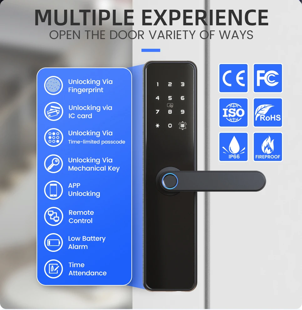 Beveiliging Airbnb Home Cerradura Digitaal goudkleurig slim deurslot Werk met Alexa voor appartementgebouwen