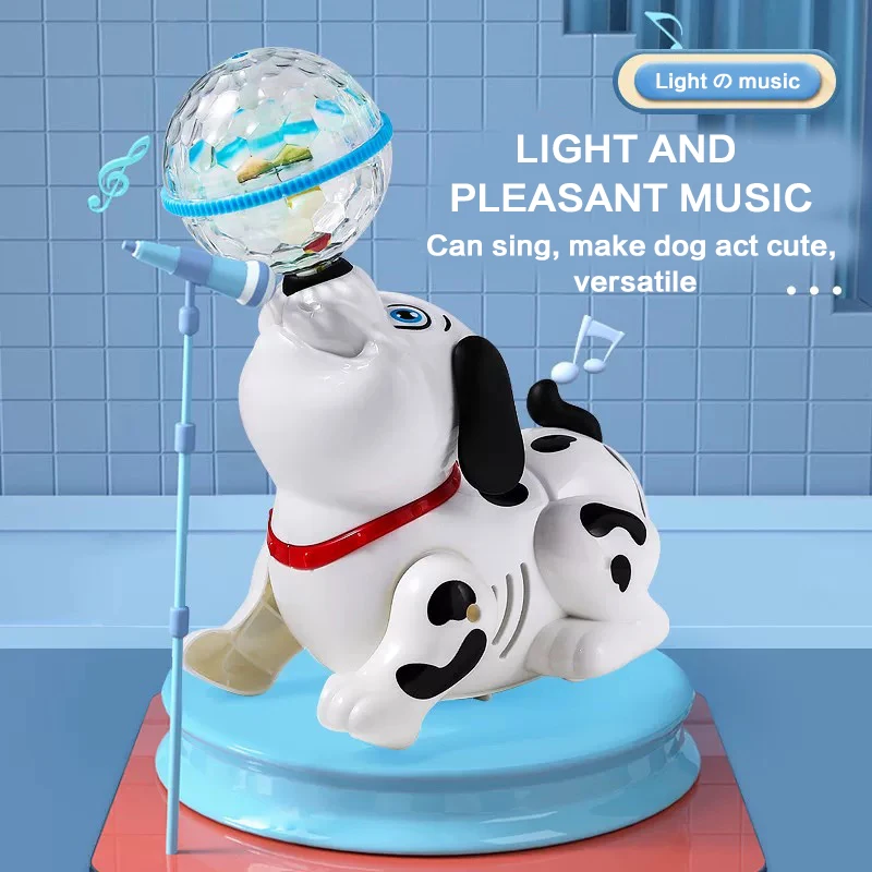 Electric Cute Adorable Toy Puppy Stunt Top Ball Spin Colorful Sound Light Baby Gift Toy