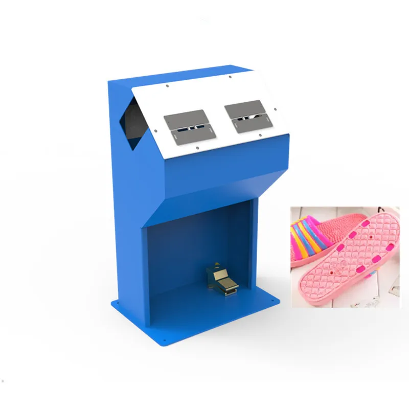 

Hot Selling Machine 4&6 Holes PVC TPU Rubber Slipper Sandals Upper Strap Attaching Machine