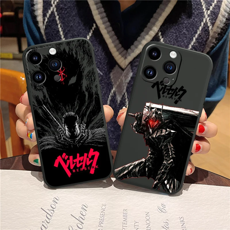 Berserk Anime For Apple iPhone 15 14 13 12 Mini 11 XS XR X 8 7 Pro Max Plus Soft Silicone Black Phone Case image 5