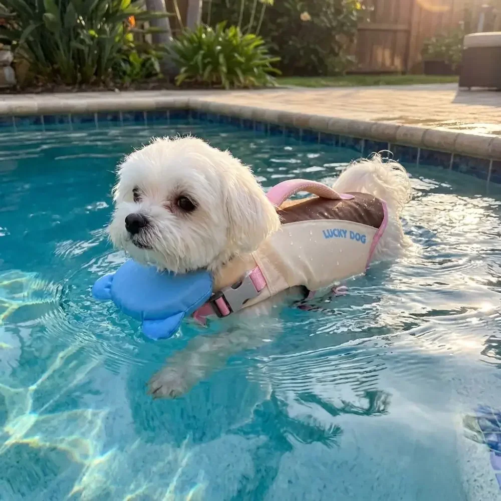 Strong Buoyancy Dog Life Jacket Waterproof Adjustable Dog Swimming Suit Breathable Quick Drying Dog Life Preserver Beach view 3