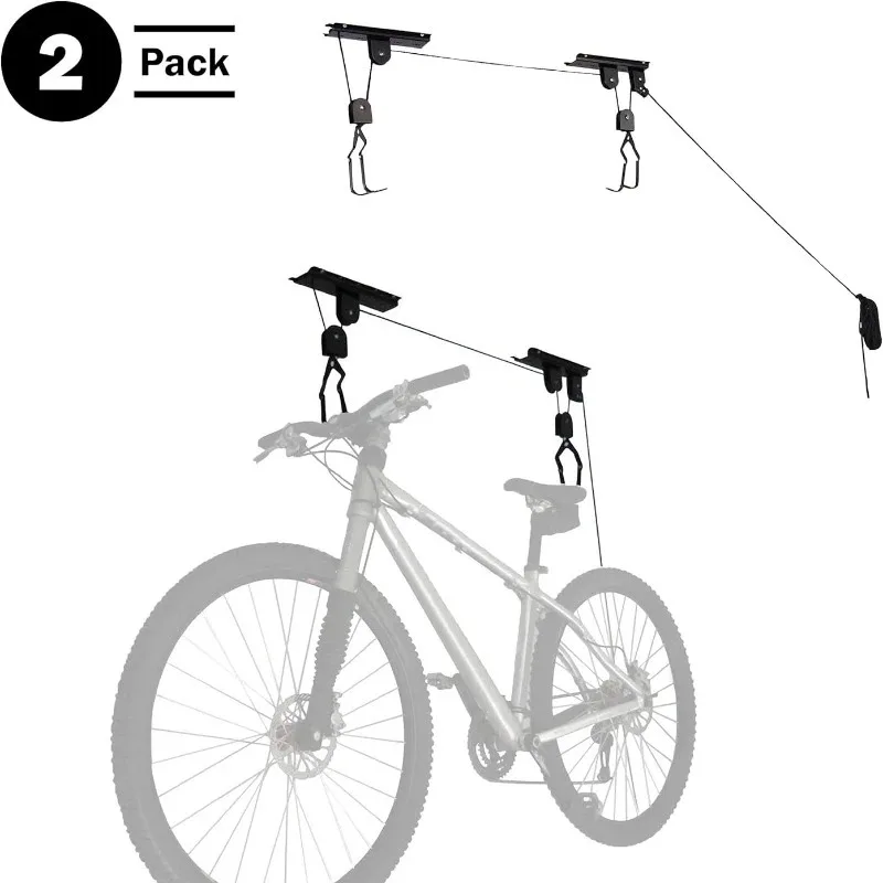 Sistema de polia de elevação de guindaste de caiaque para armazenamento de garagem aérea canoa sistema de suspensão de teto de bicicleta cabide rack resistente kay