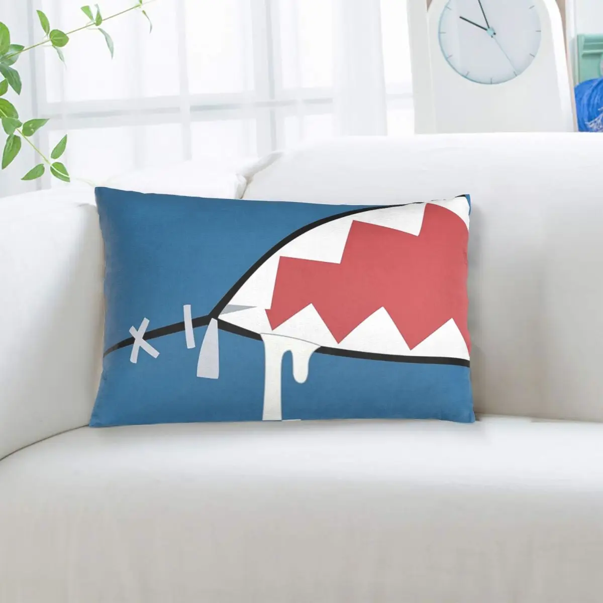 Gawr Gura Shark Mouth Rectangle Pillowcase Cushion Cover Decorative Bedroom Bed Home Comfort Throw Pillow