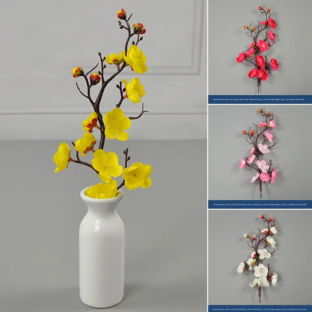 Branche de fleur de prunier rouge courte de haute qualité, multistyles, décoration de printemps et d'hiver, fleurs artificielles, décoration de la maison
