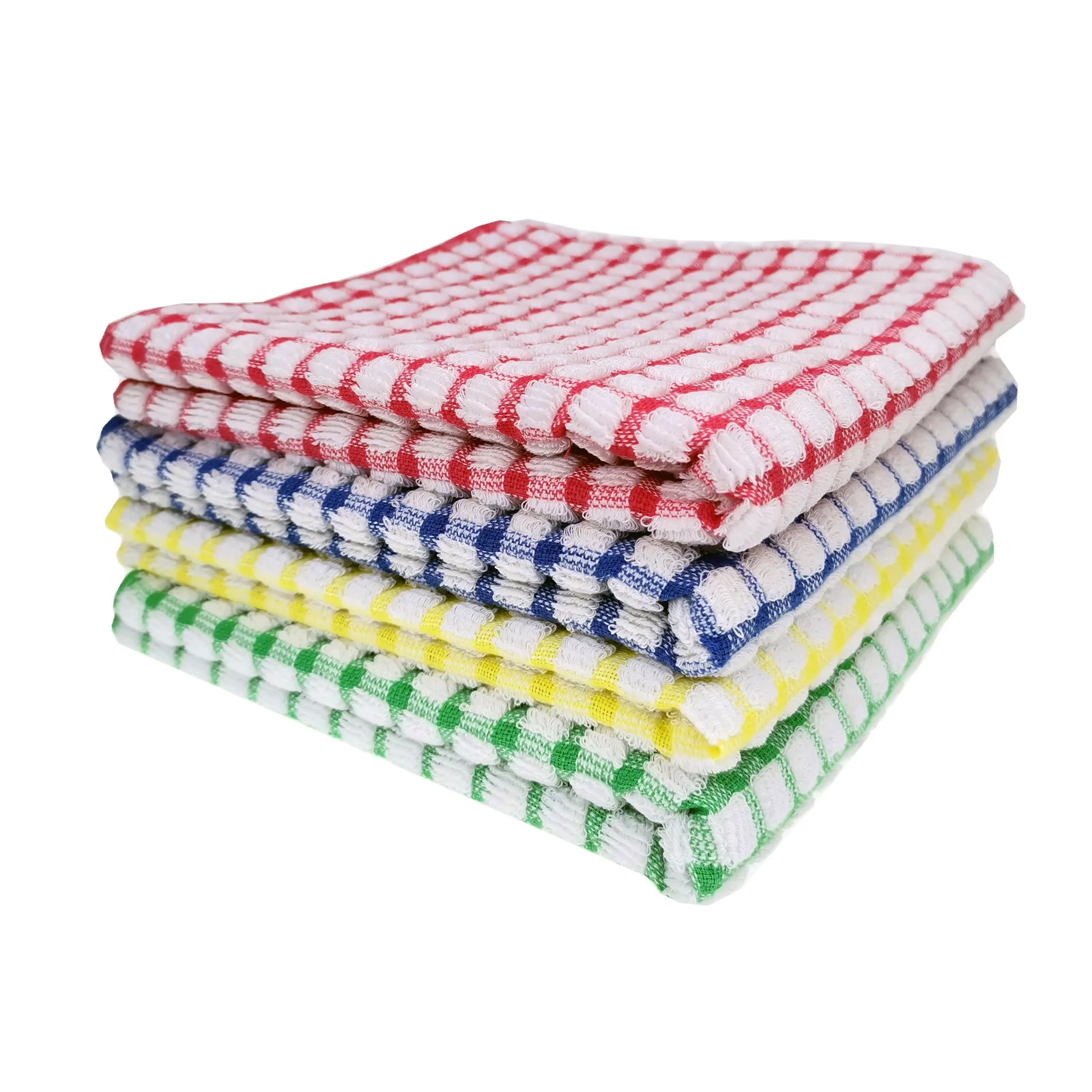 3pcs Kitchen Towels 38x69cm Absorbent Plaid Dish Towels Reusable Kitchen Cleaning Cloths