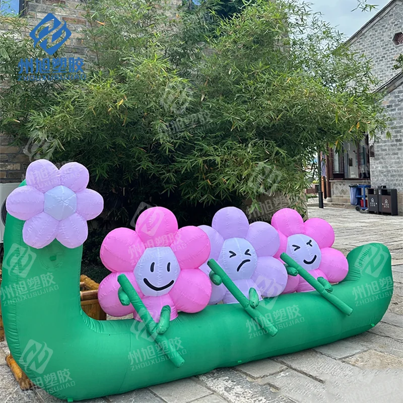 

3m Customize inflatable flower pink little flower inflatables flower boat team cooperation game