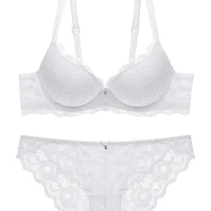 Elegant embroidered lingerie set, breathable fabric, push-up bra, pure panty waist, valentine's day, 1 set 8 Main Sales Set Calcinha and Bra - №7