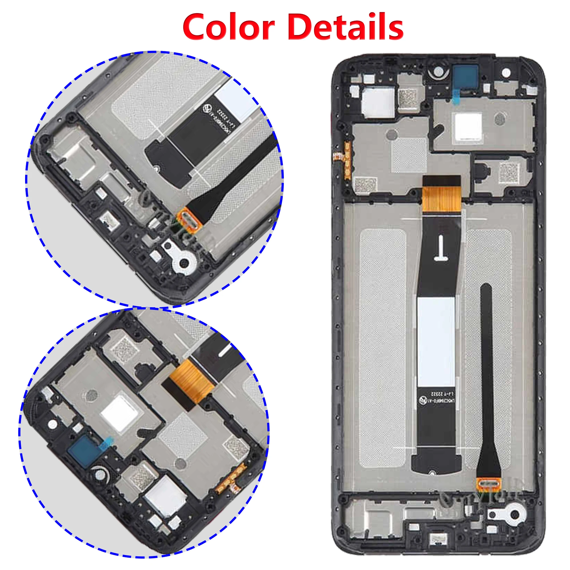 Pantalla For Xiaomi Redmi 12c Full With Frame Touch Screen Repair Parts Digitizer Assembly 22120RN86G LCD Display Replacement