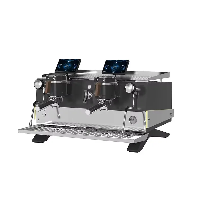 Luxury 220v Double Head Semi-Automatic Commercial Espresso Coffee Making Machine Big Boiler Feature for Commercial Use