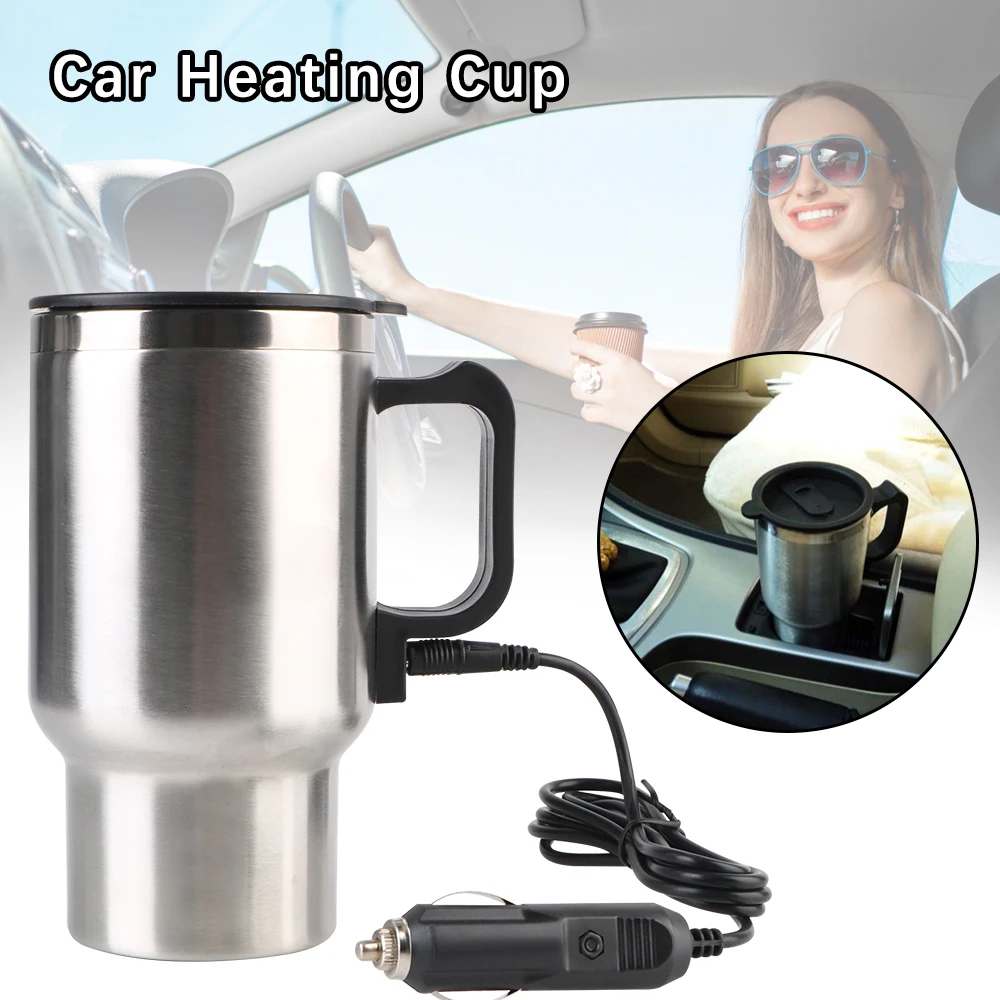

Camping Travel Kettle Stainless Steel Vehicle Heating Cup 12V 450ml Water Coffee Milk Thermal Mug Electric Heating Car Truck Cup