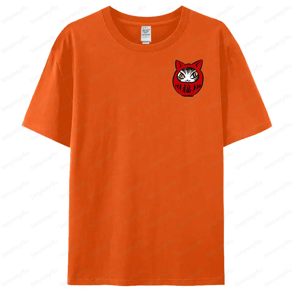 Niedliches Damour Budaoweng-Katzen-T-Shirt im japanischen Stil, Taschenformat, grafisch bedrucktes T-Shirt, japanische Touristen-Souvenirs, Herren- und Damenoberteile