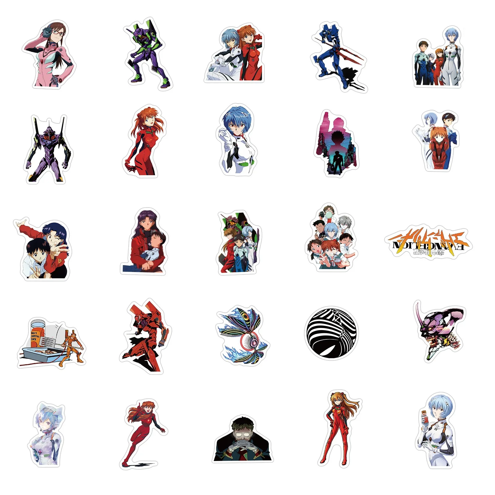 10/50/100 Pcs Anime Evangelion Stickers Graffiti Cartoon Decals Phone Laptop Scrapbook Luggage Skateboard Stickers  Kids Toy